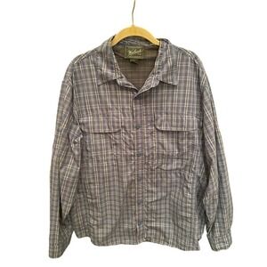Woolrich Men's Shirt Vintage Woolen Mills Size XL Blue 100% Nylon Summer Weight